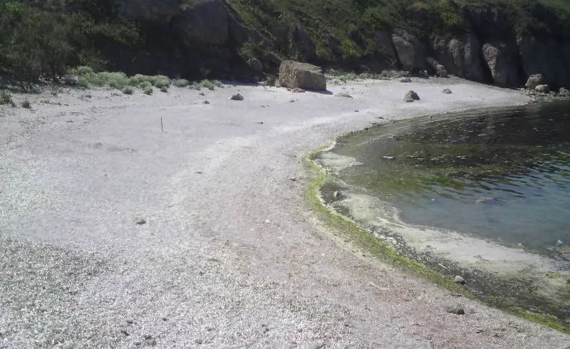 Foto de Perlene plage con guijarro fino claro superficie