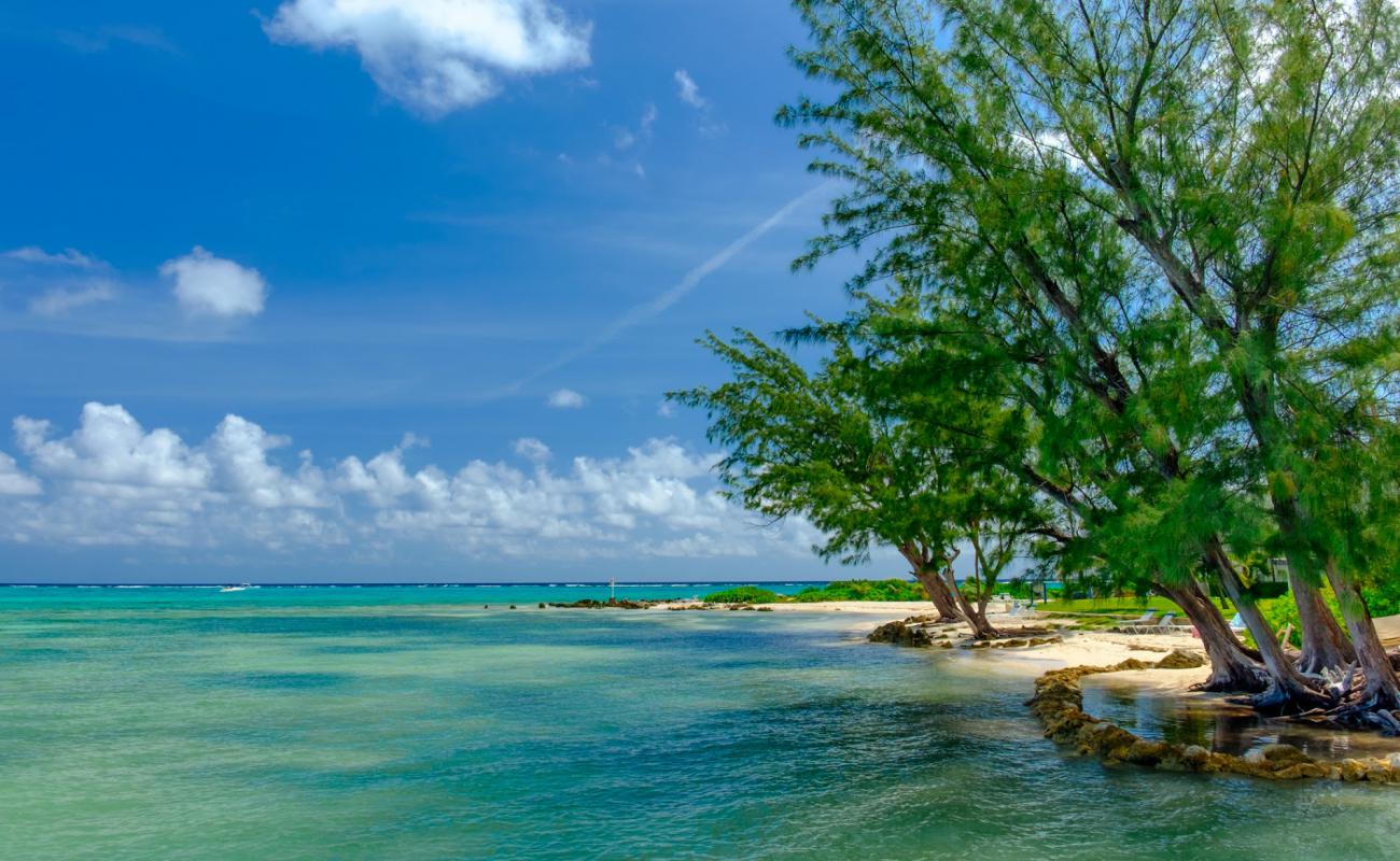 Foto de Rum Point beach con arena brillante superficie