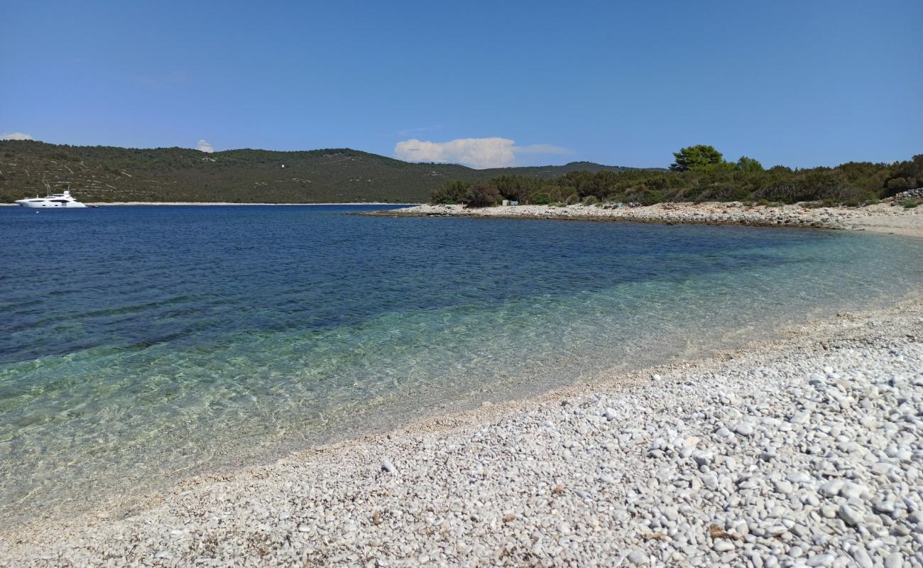 Foto de Lopata beach con guijarro blanco superficie