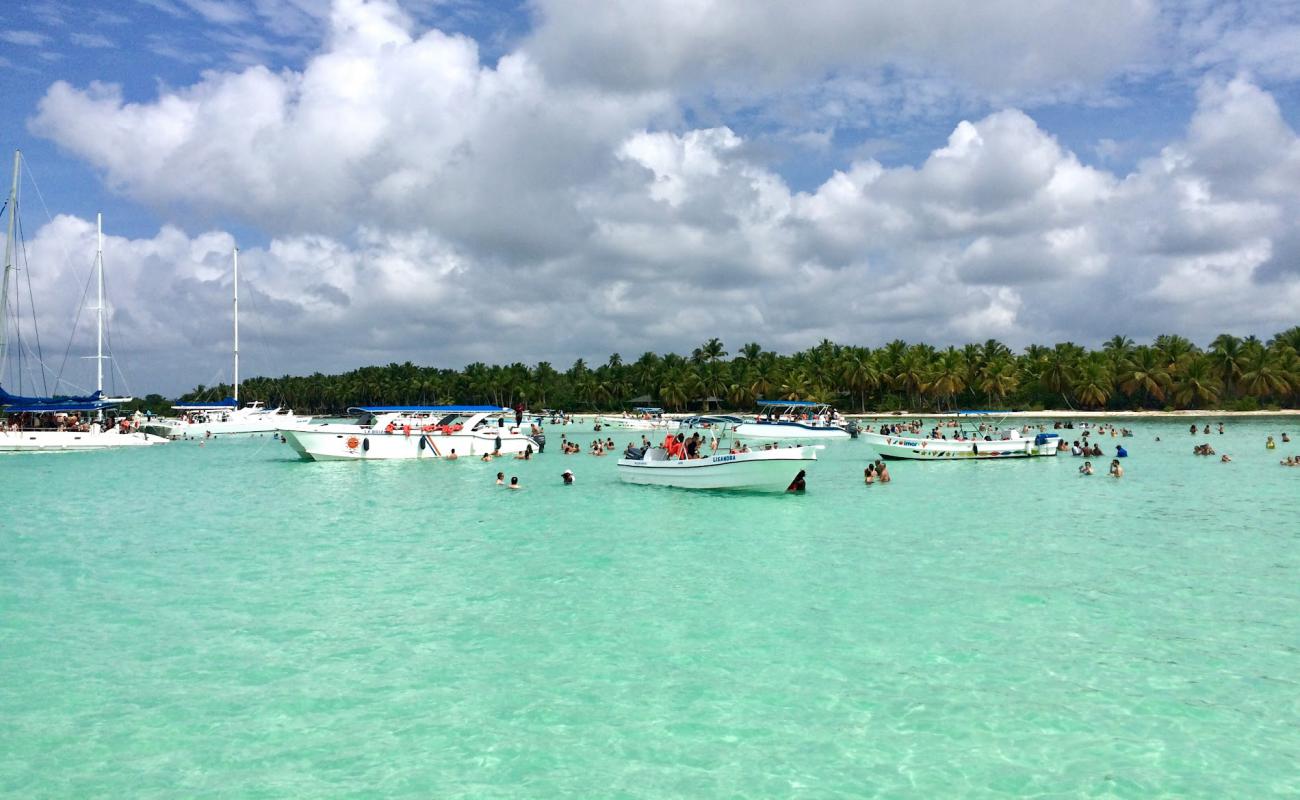 Foto de Saona beach con brillante arena fina superficie