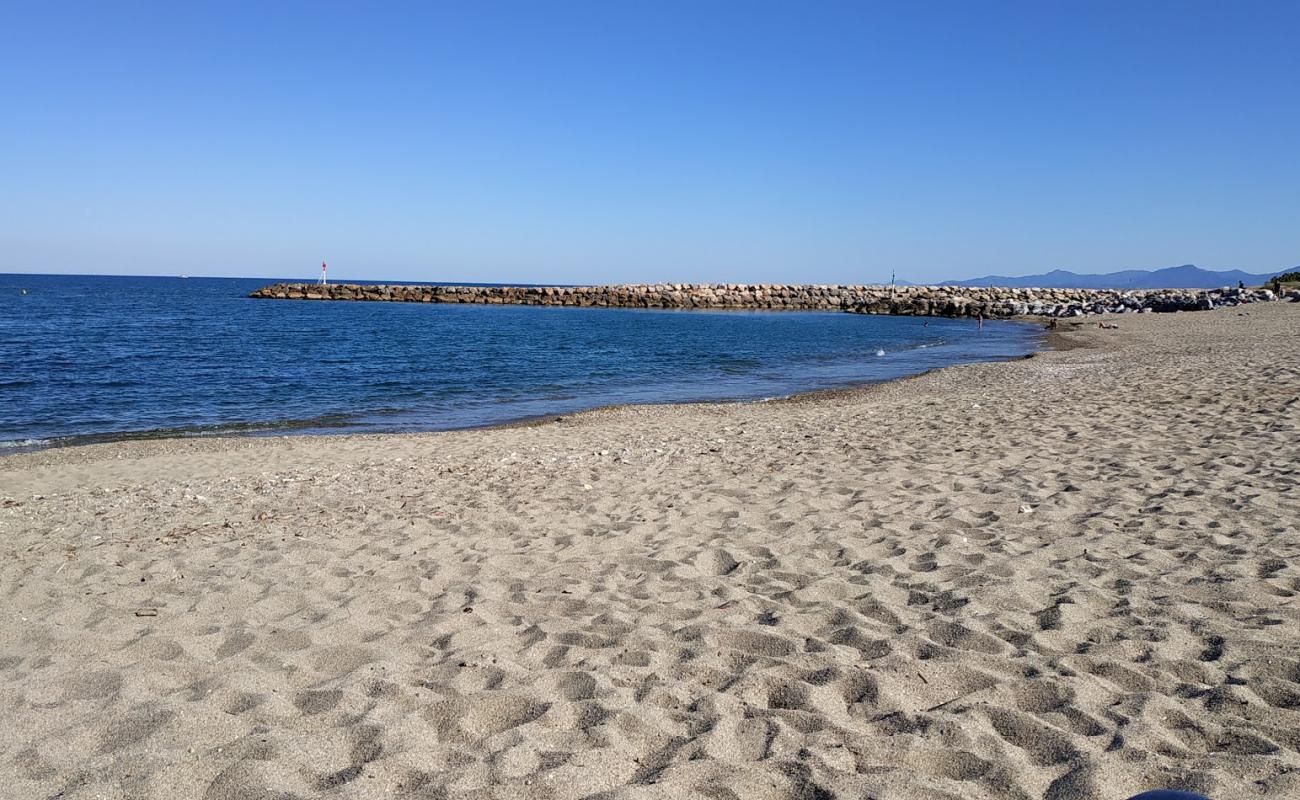 Foto de St. Marie de la Mer beach con arena brillante superficie