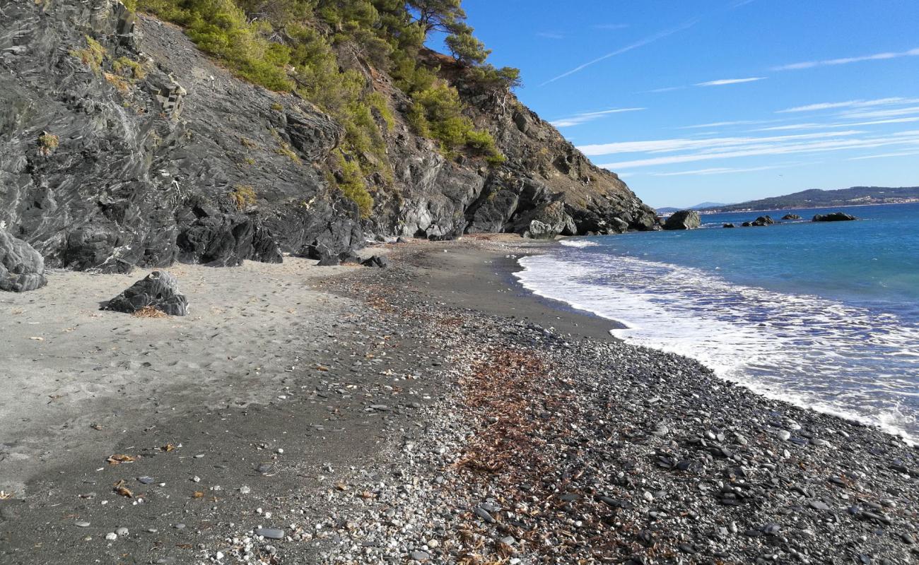 Foto de Plage de Malpasset con arena gris y guijarros superficie