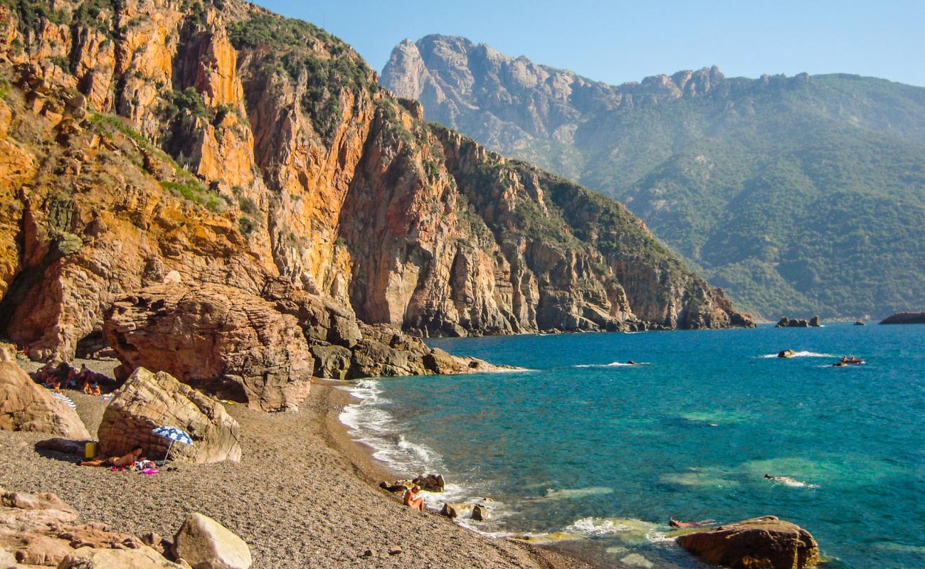 Foto de Playa de Bussaglia con guijarro oscuro superficie