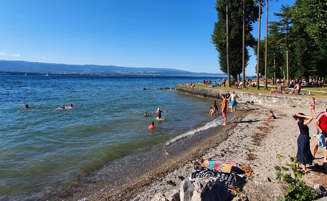 Foto de Plage de Tougues con guijarro fino gris superficie