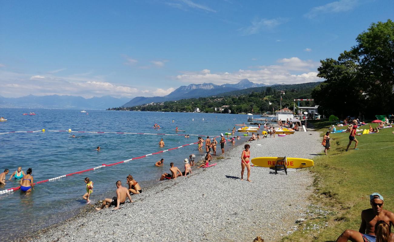 Foto de Plage d'Amphion-Publier con guijarro fino gris superficie