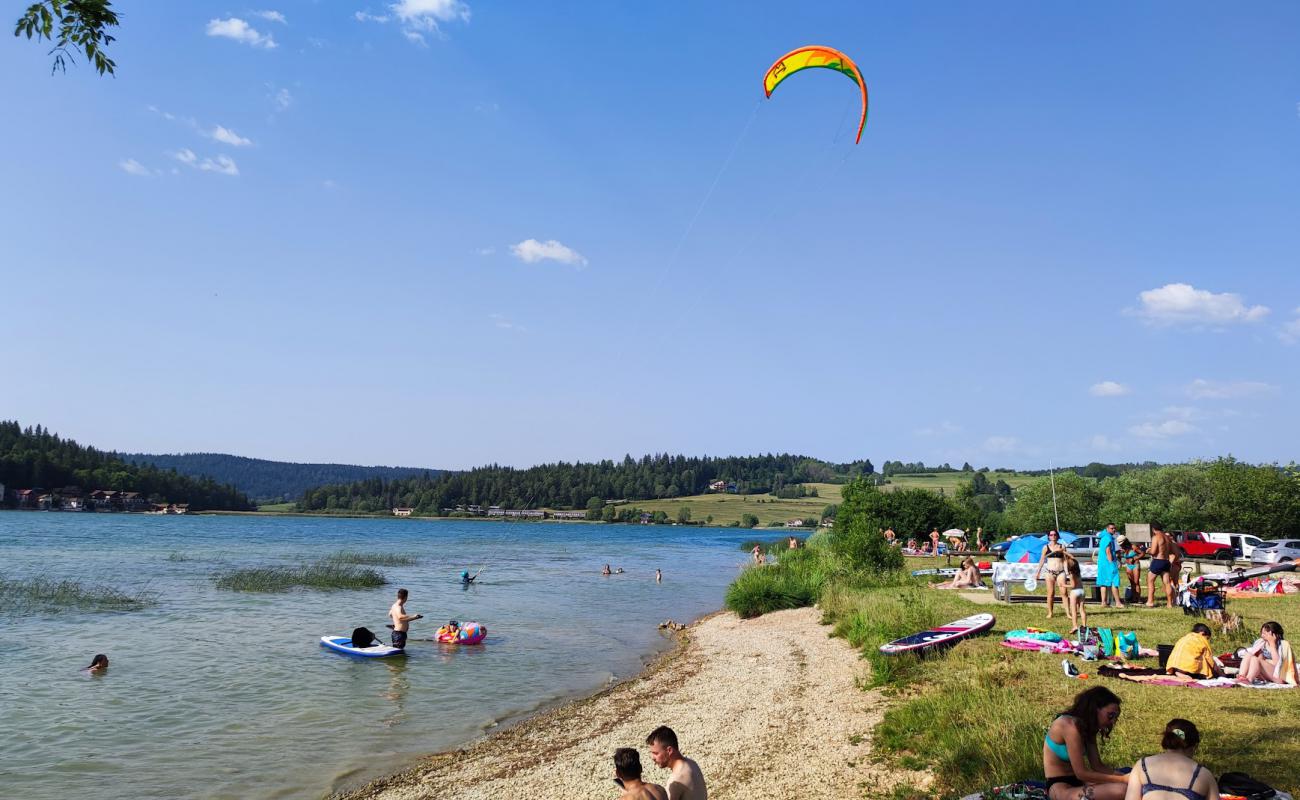 Foto de Plage de Chaon con guijarro fino gris superficie