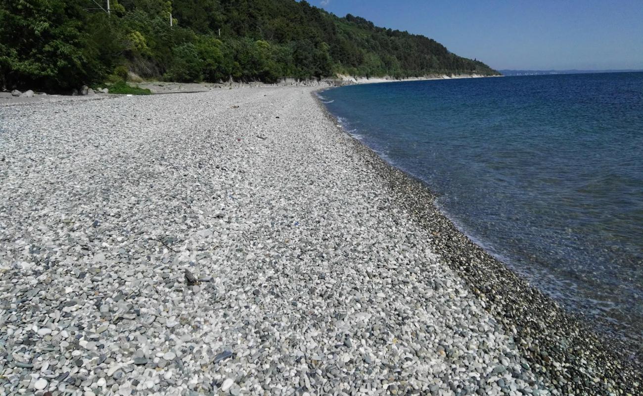 Foto de Solnechnyi beach con guijarro ligero superficie