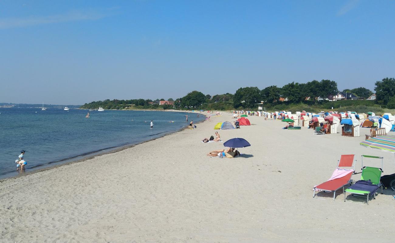 Foto de Pelzerhaken strand con arena brillante superficie