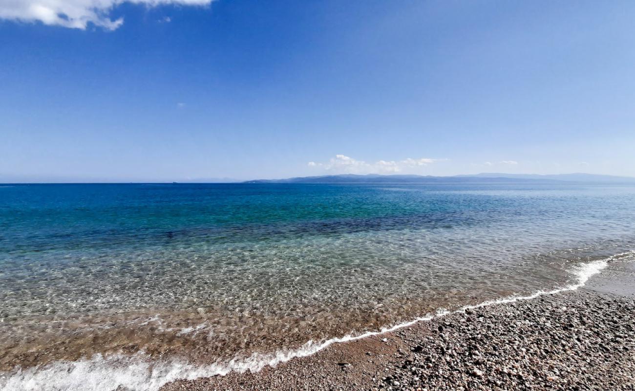 Foto de Platanias marina beach con arena fina y guijarros superficie