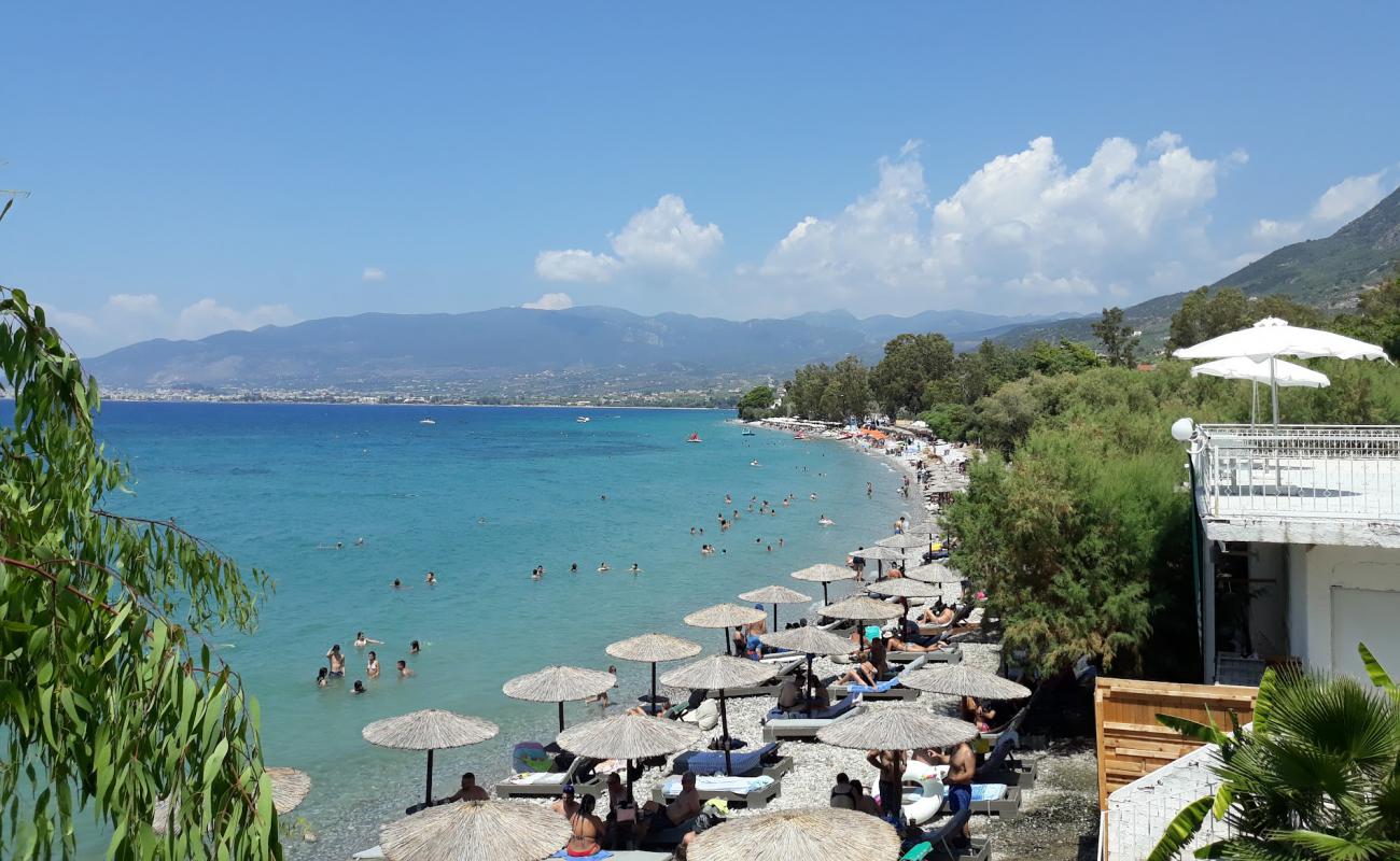 Foto de Paralia Verga con guijarro gris superficie