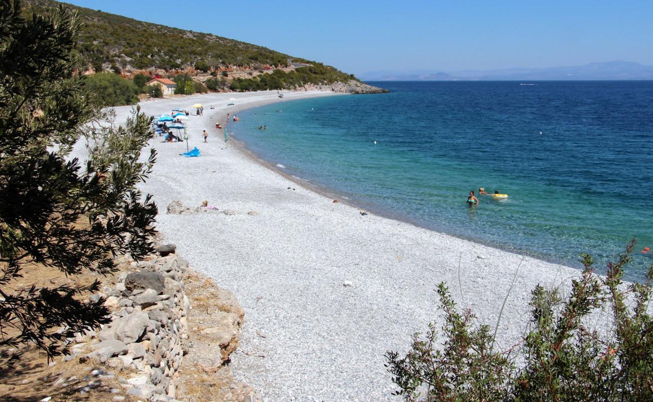 Foto de Tserfos beach con guijarro ligero superficie