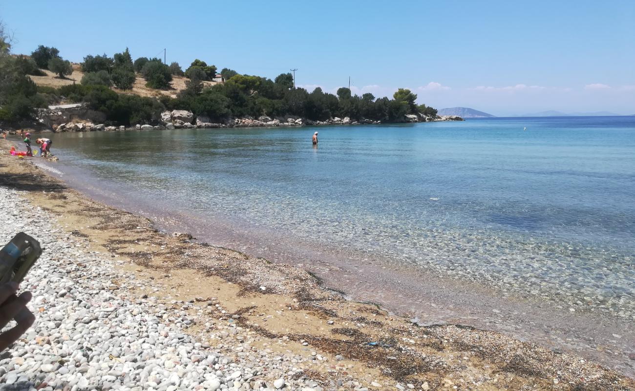 Foto de Paralia Panagitsa con arena fina y guijarros superficie