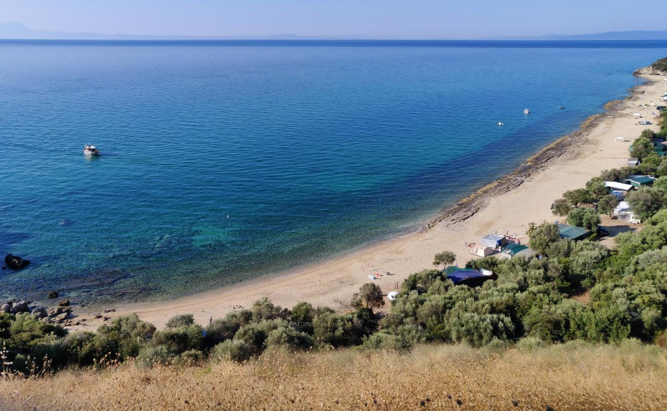 Foto de Paralia Folias con arena blanca superficie