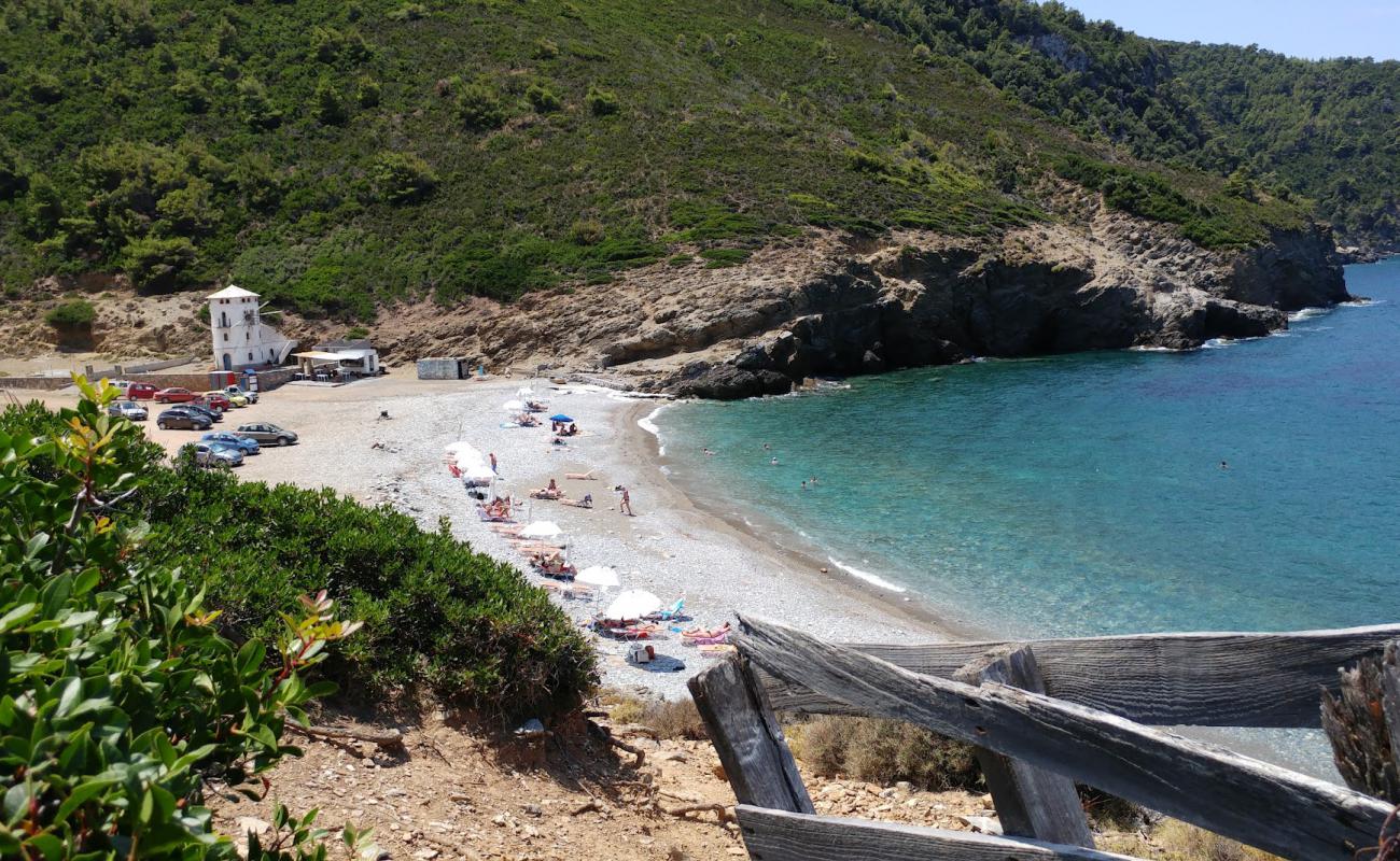 Foto de Paralia Megali Ammos con guijarro gris superficie