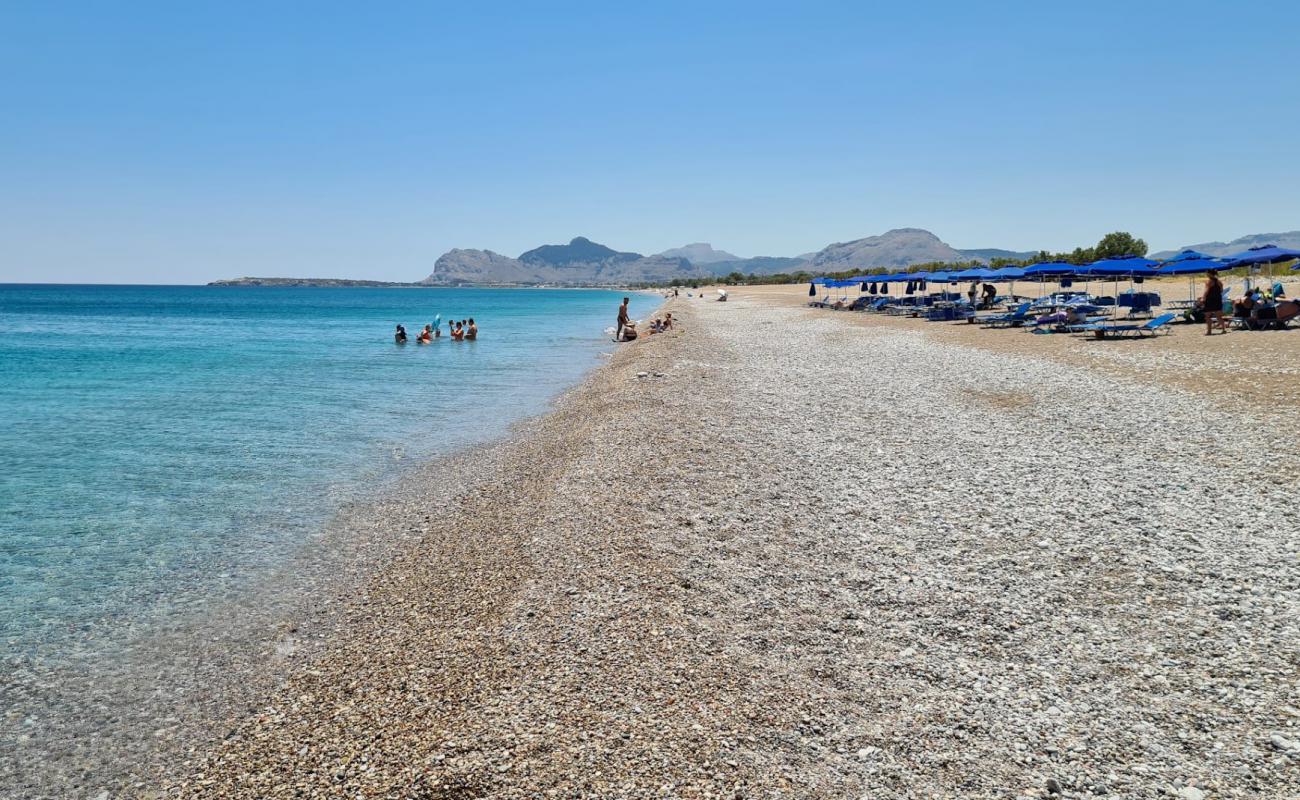 Foto de Playa de Afandou con guijarro fino claro superficie