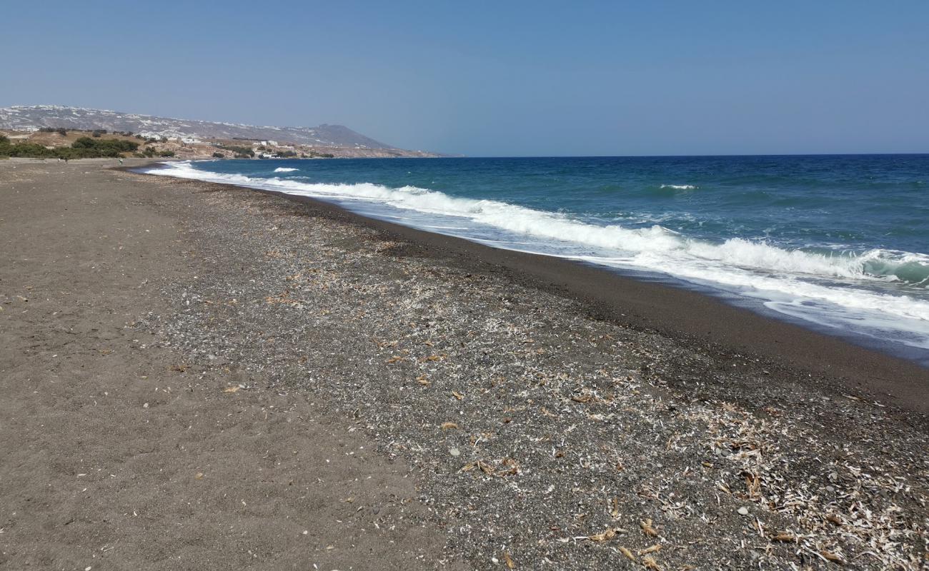 Foto de Paralia Monolithos con guijarro fino negro superficie