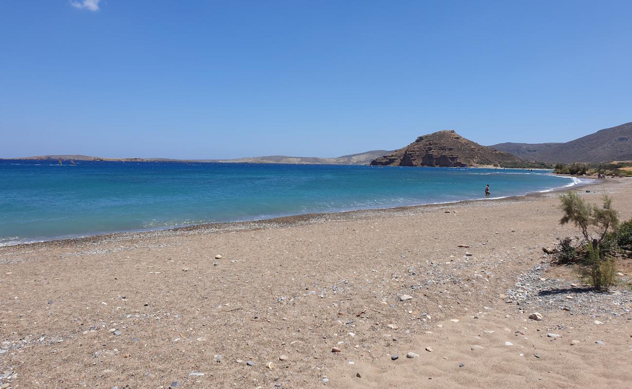 Foto de Kouremenos beach con arena fina y guijarros superficie