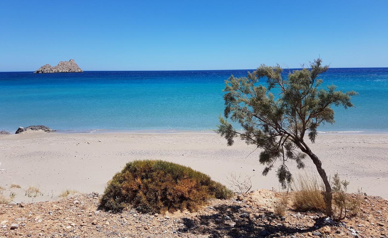 Foto de Papadakion beach con brillante arena fina superficie