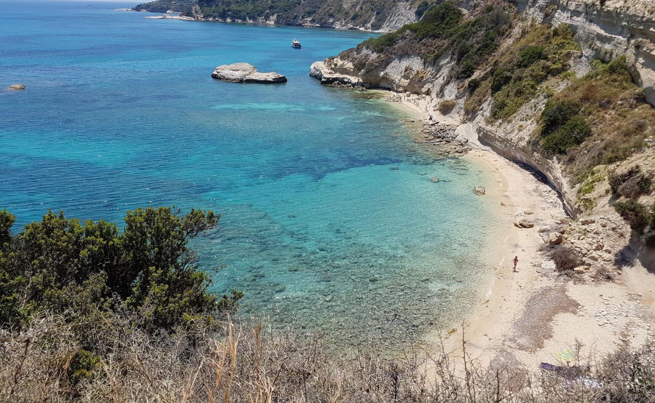 Foto de Thermanti beach con arena/guijarros negro superficie