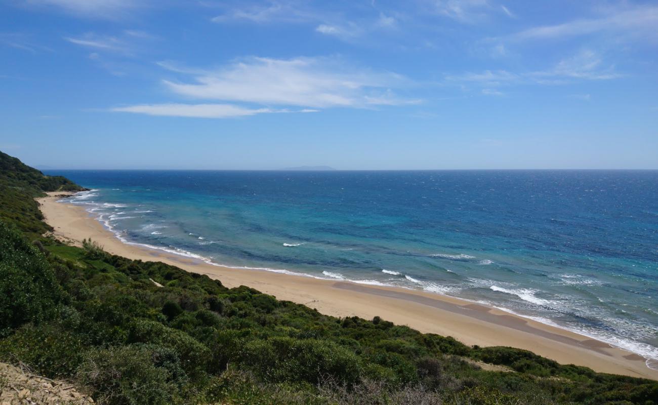 Foto de Megas Choros beach con brillante arena fina superficie