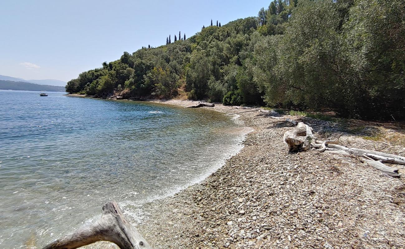 Foto de Kassopei beach con arena gris y guijarros superficie