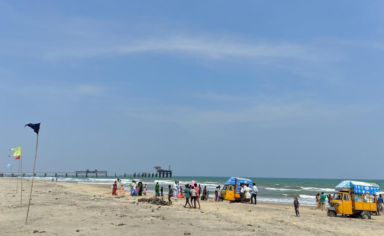 Foto de C.Puthupettai Beach con arena brillante superficie