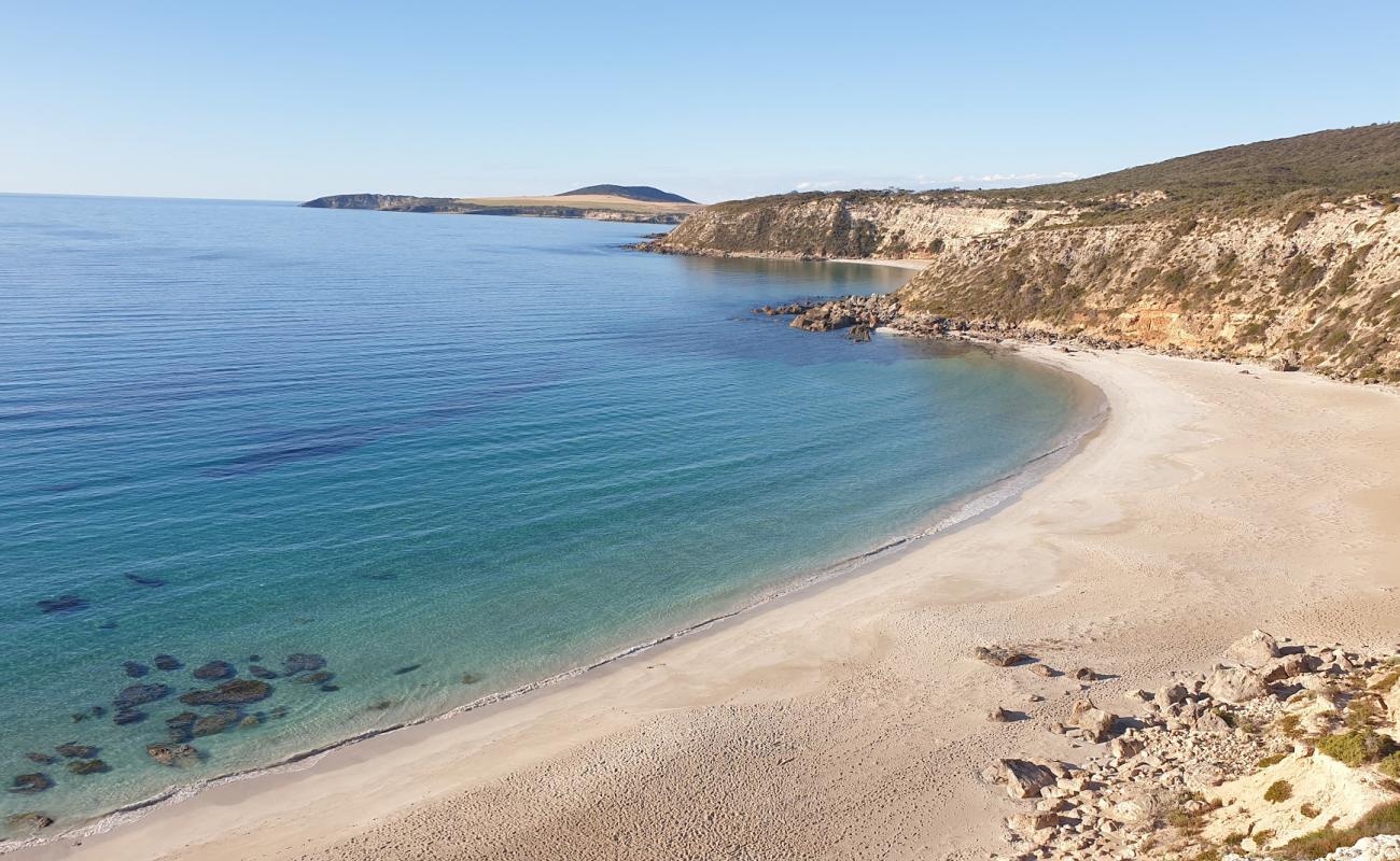 Foto de Gallipoli Beach con arena brillante superficie