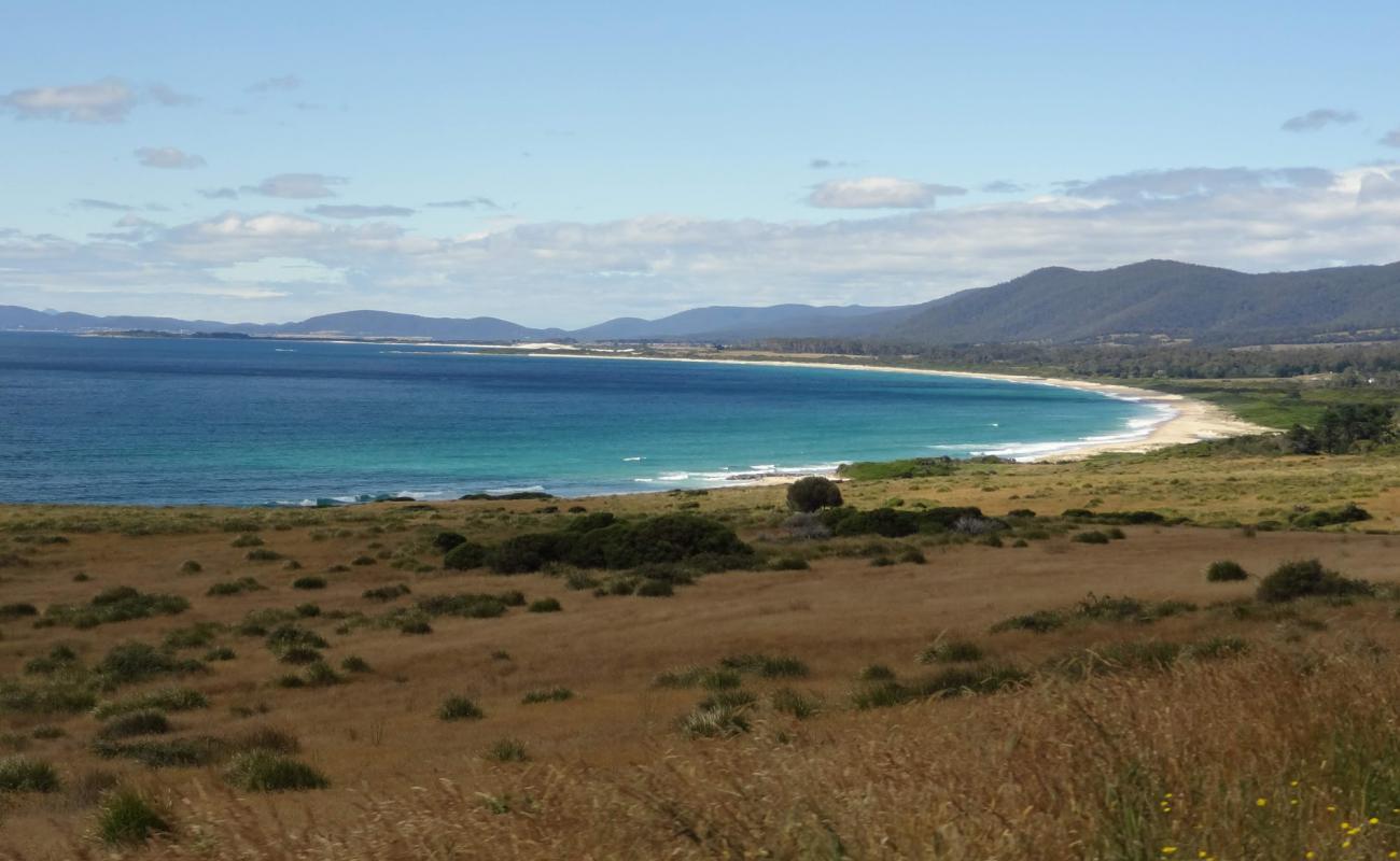 Foto de Seymour Beach con arena brillante superficie