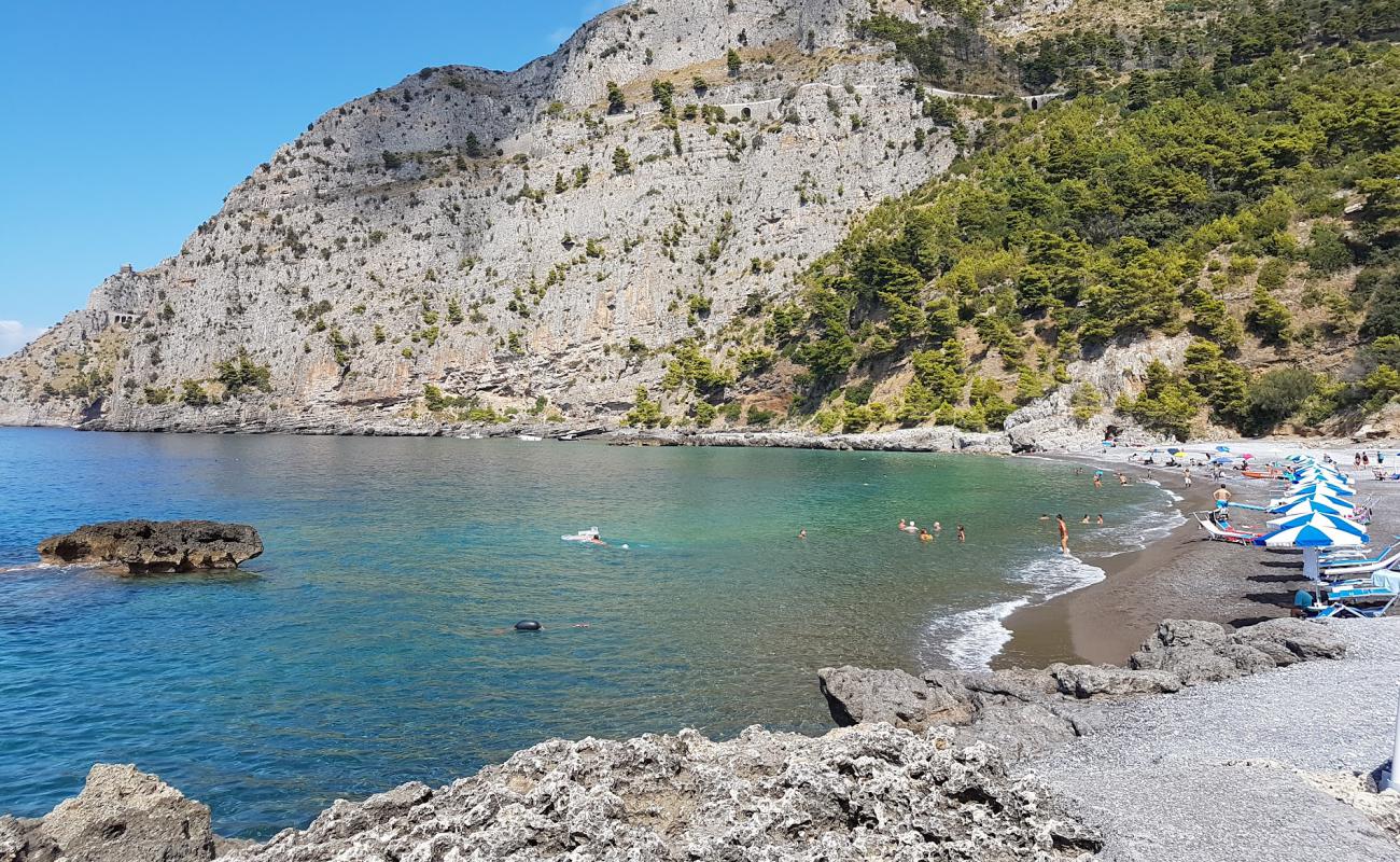 Foto de Spiaggia Acquafredda con guijarro fino oscuro superficie