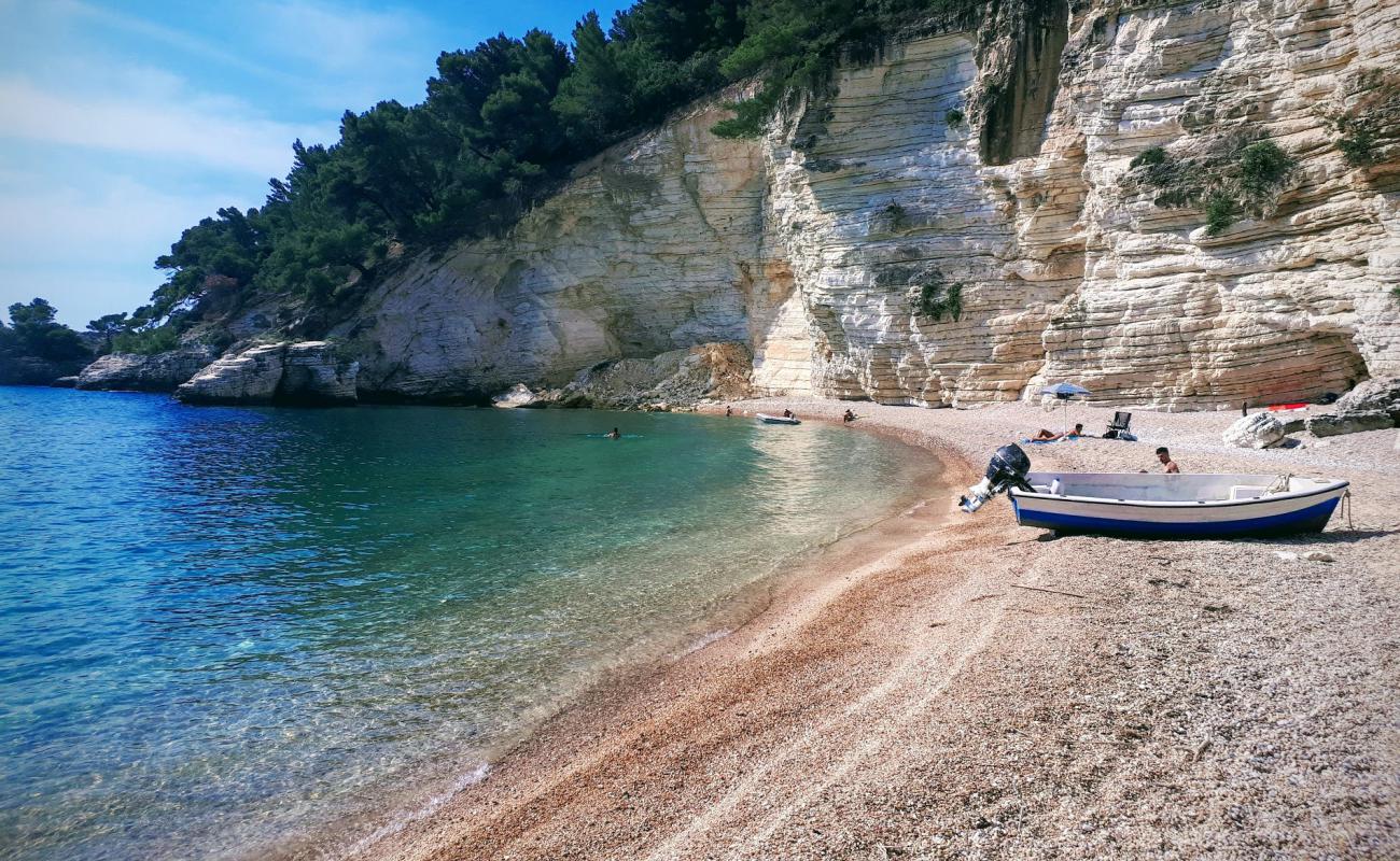 Foto de Playa Portogreco con guijarro fino claro superficie