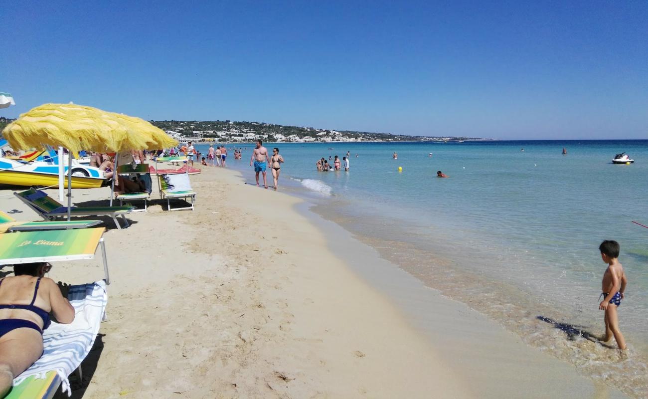 Foto de Playa de Pescoluse con brillante arena fina superficie