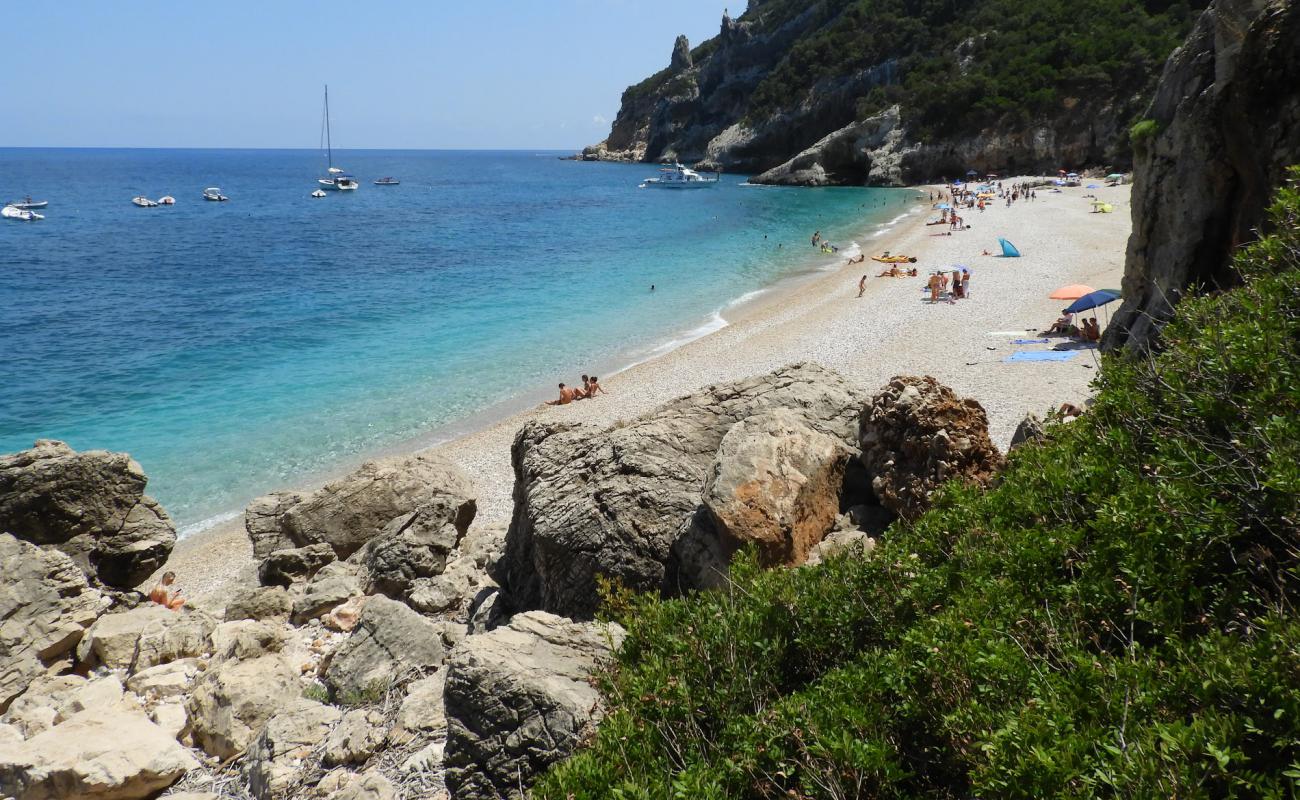 Foto de Cala Sisine con guijarro fino blanco superficie