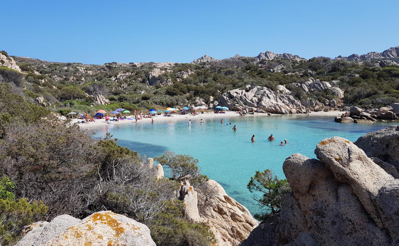 Foto de Cala Serena con arena brillante superficie