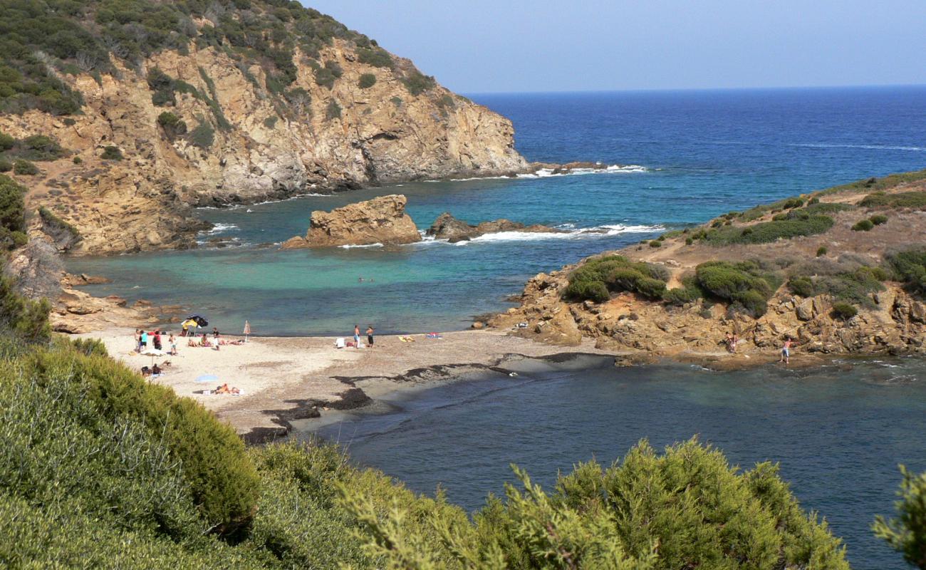 Foto de Cala Petra Delfina con arena brillante superficie