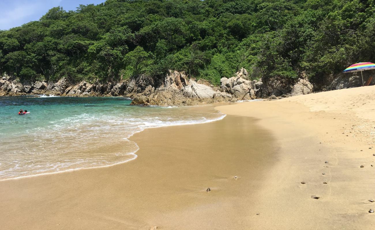 Foto de Playa Violin Huatulco con arena brillante superficie