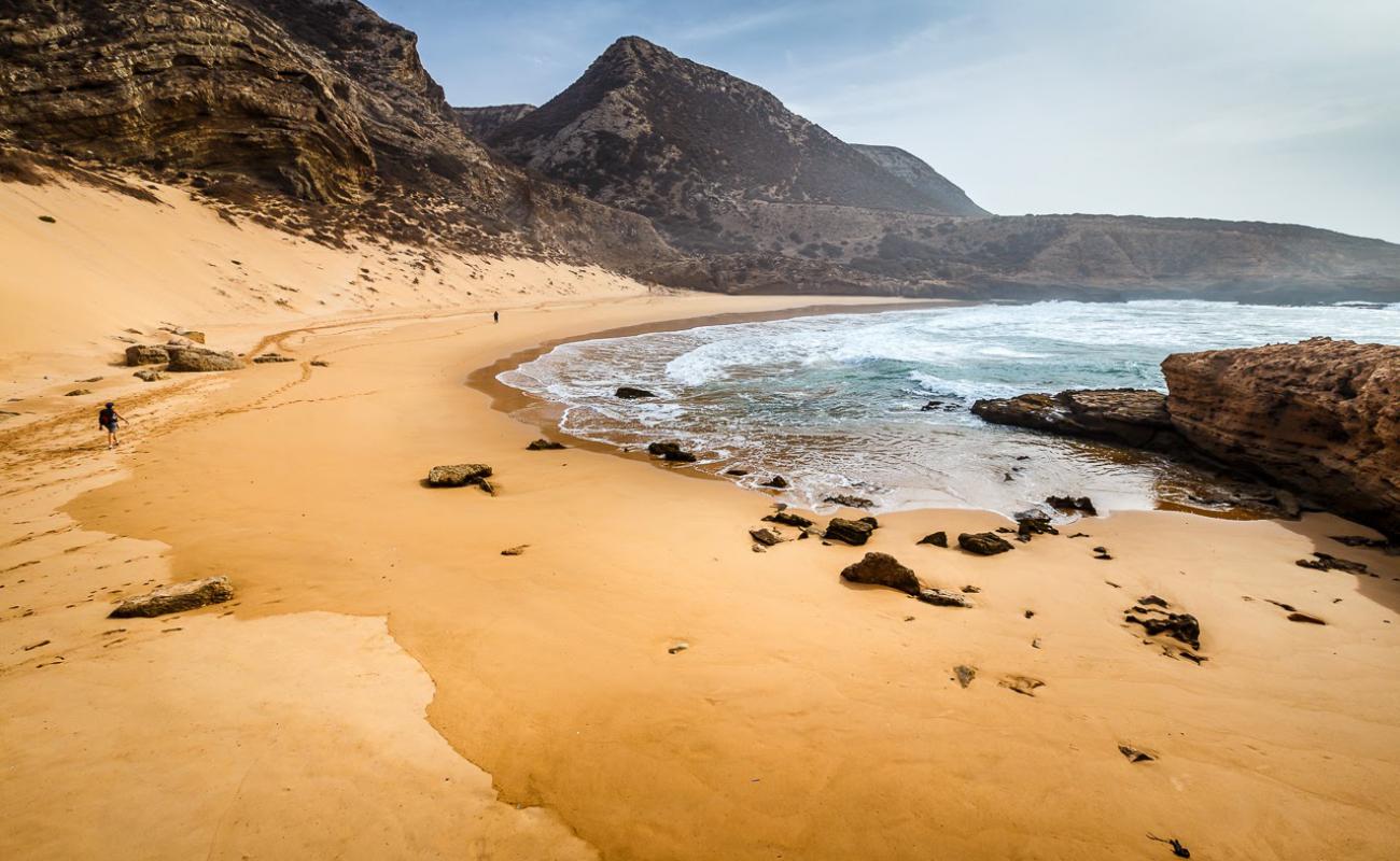 Foto de Plage con brillante arena fina superficie