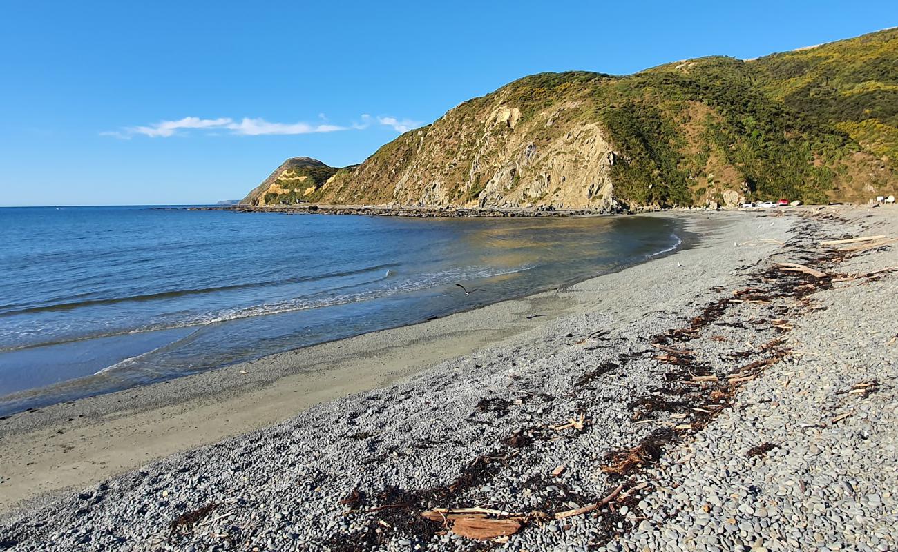 Foto de Makara Beach con guijarro gris superficie