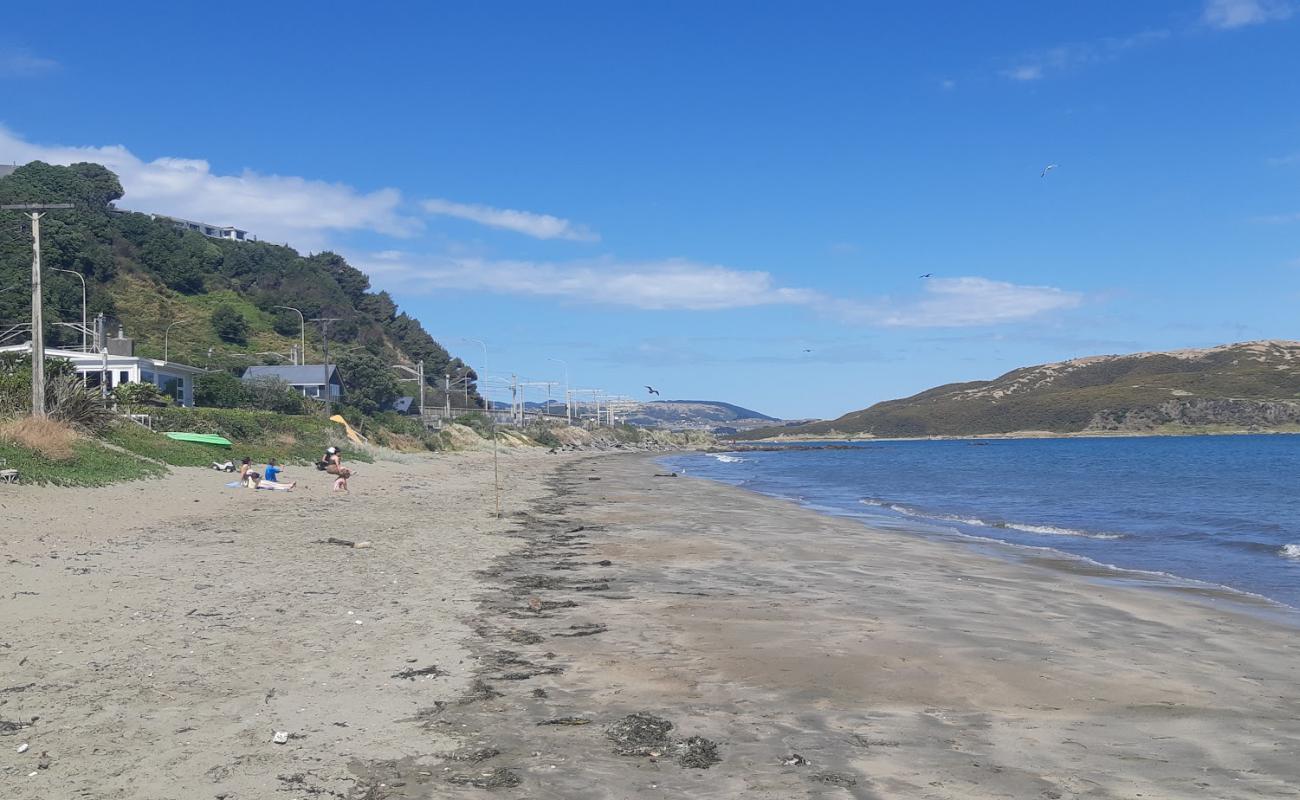 Foto de Plimmerton Beach con arena gris superficie