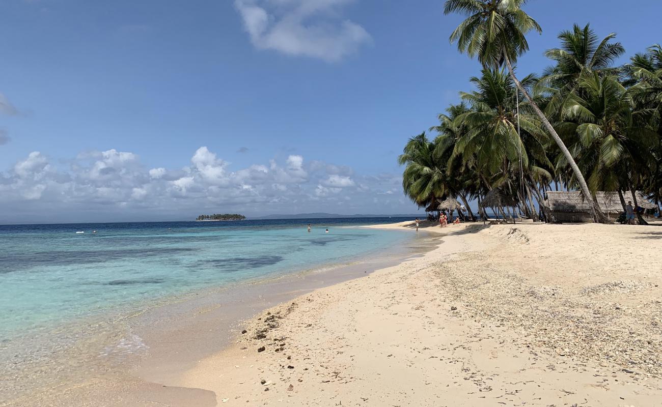 Foto de Playa de la Isla Anzuelo con arena fina blanca superficie