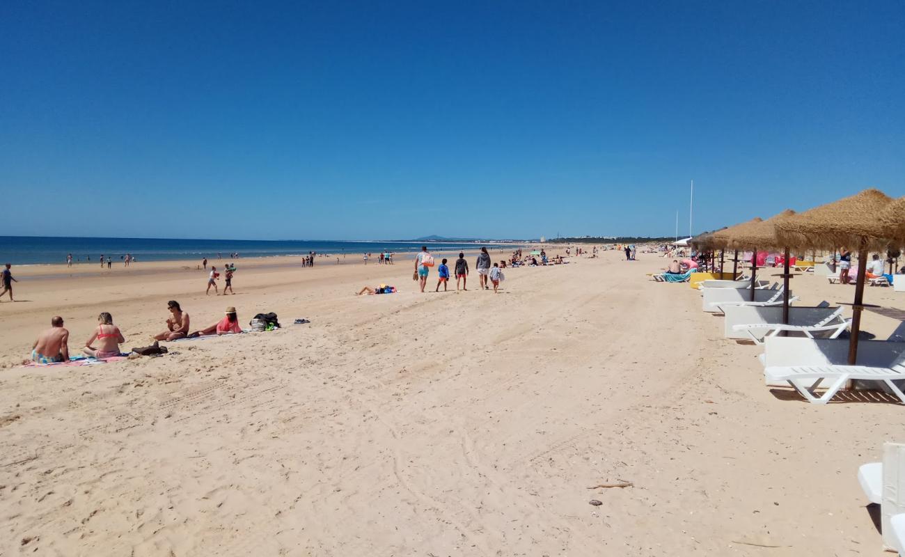 Foto de Monte Gordo con brillante arena fina superficie