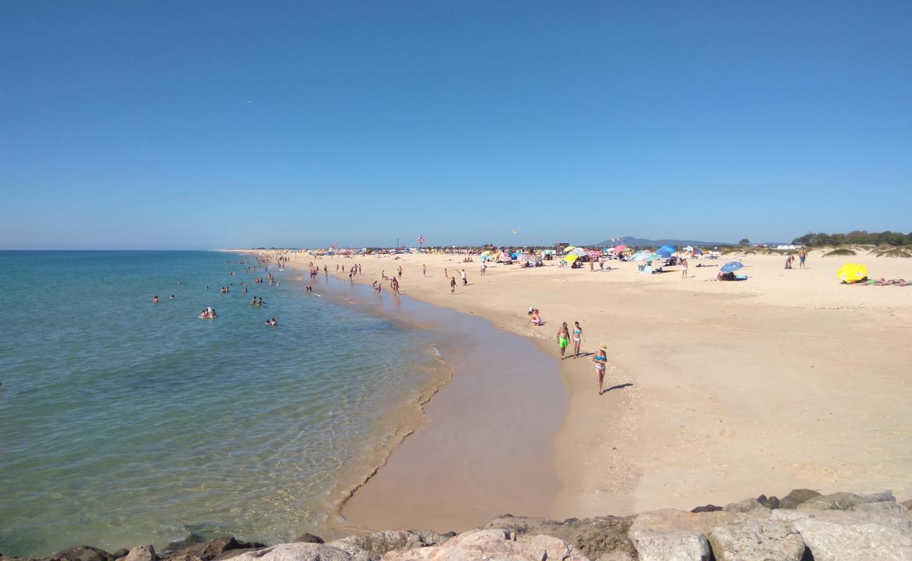 Foto de Playa de la Isla de Tavira con brillante arena fina superficie