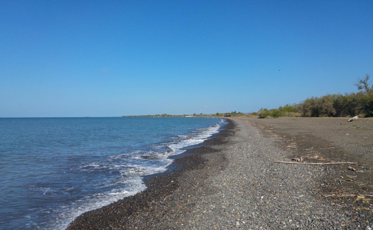 Foto de Playa Bizarreta con guijarro fino gris superficie