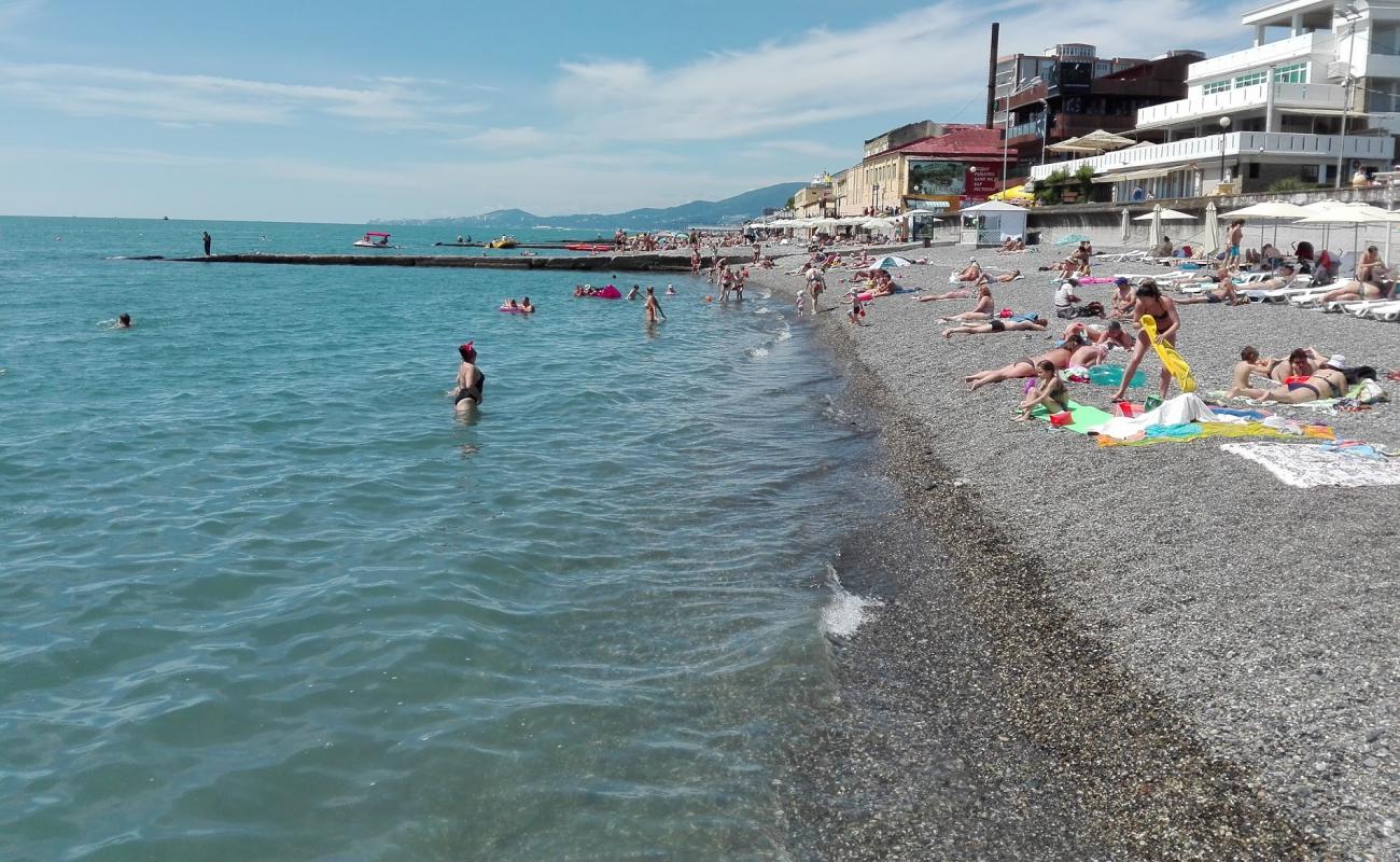 Foto de Seagull beach con guijarro gris superficie