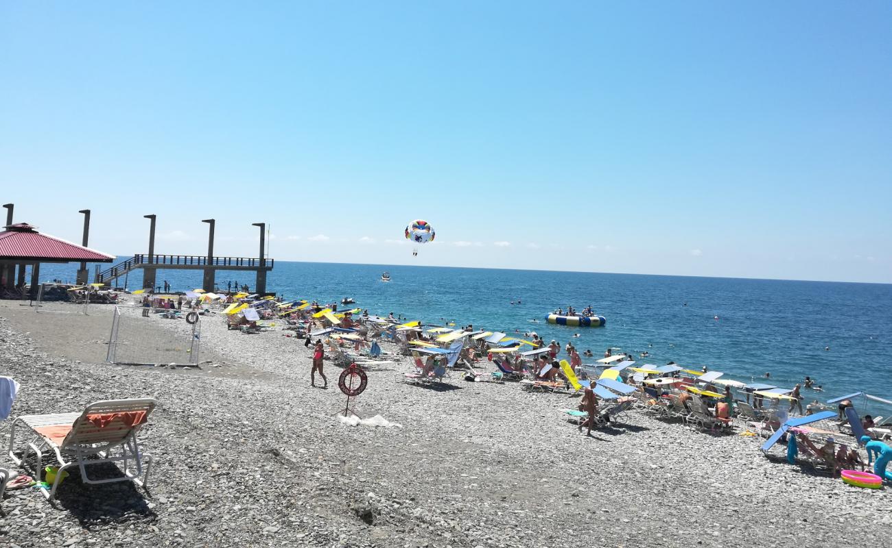 Foto de Sheksna beach con guijarro gris superficie