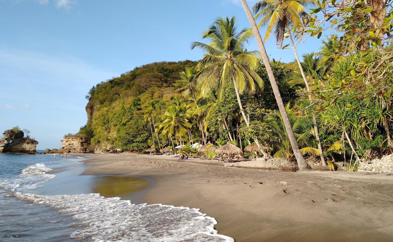 Foto de Anse Mamin beach con arena de concha brillante superficie