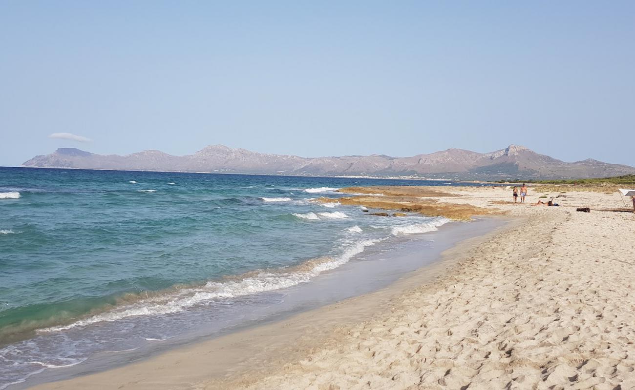 Foto de Platja de Son Real con arena brillante y rocas superficie