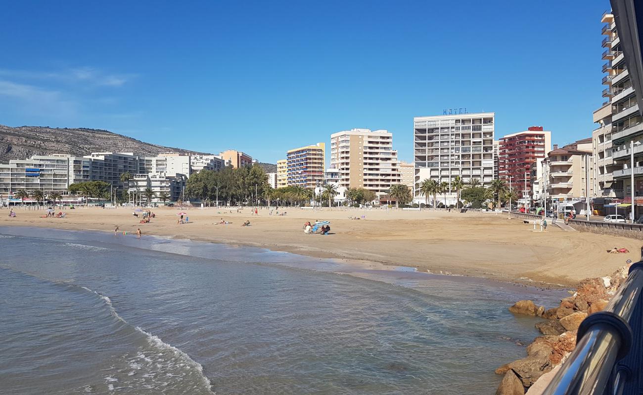 Foto de Playa de la Concha con arena oscura superficie