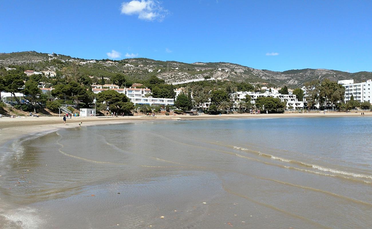 Foto de Platja de les Fonts con arena oscura superficie