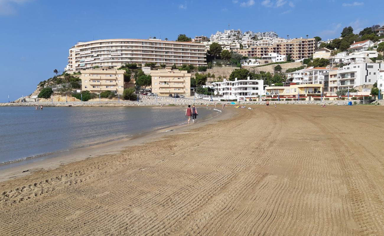 Foto de Platja del Migjorn con arena oscura superficie