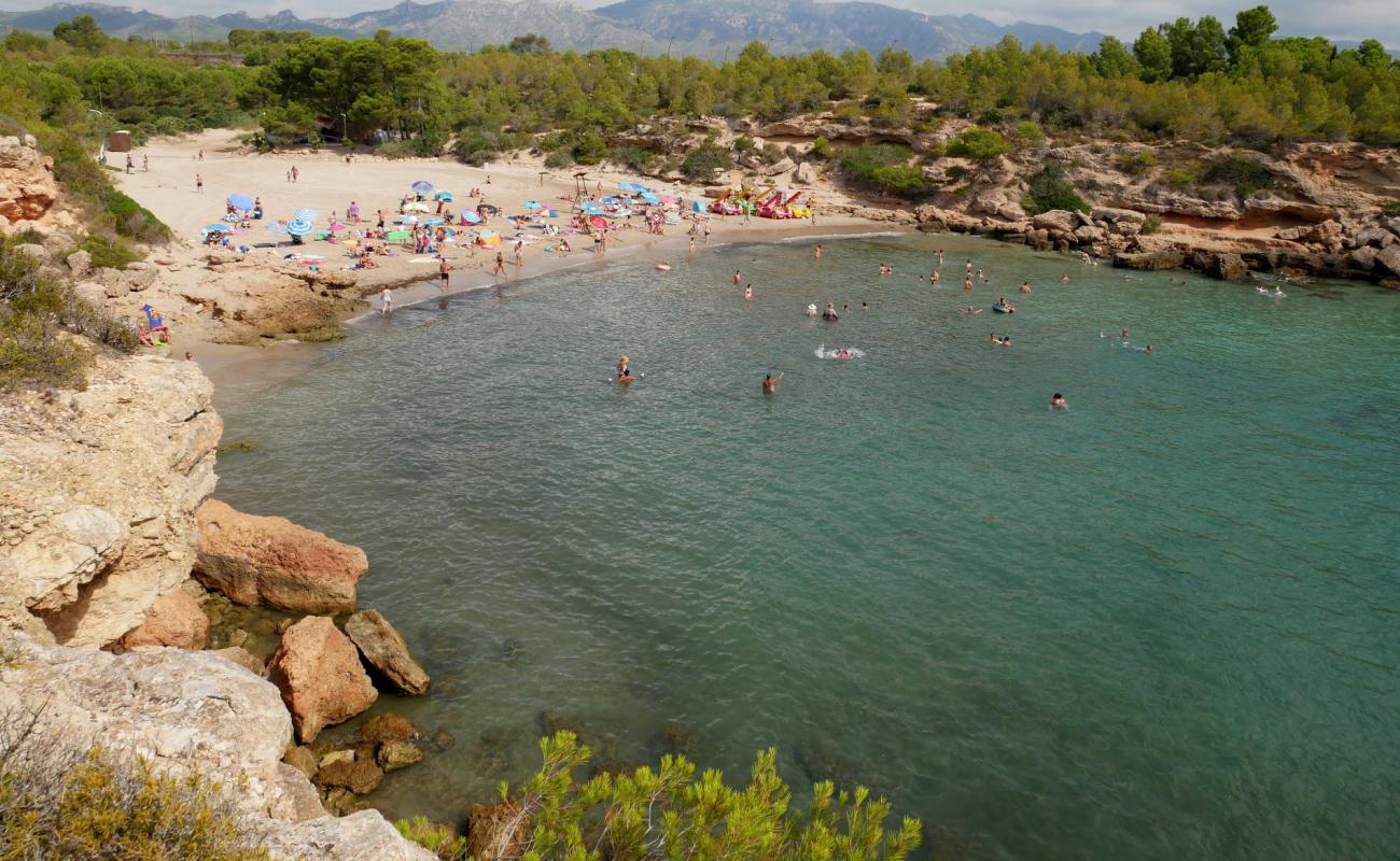 Foto de Cala Forn con arena brillante superficie